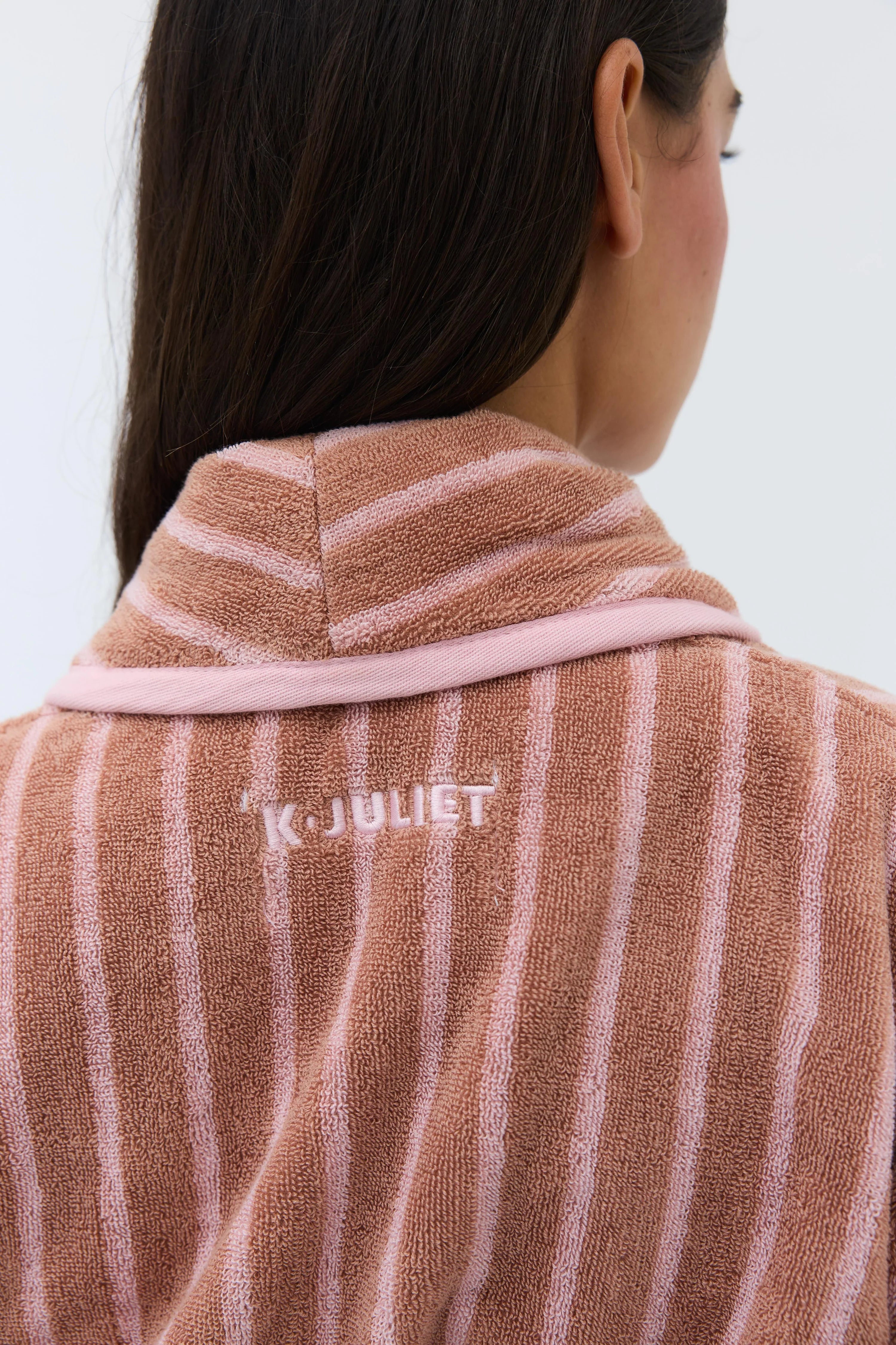 K Juliet Winter Robe | Tan Stripe-3