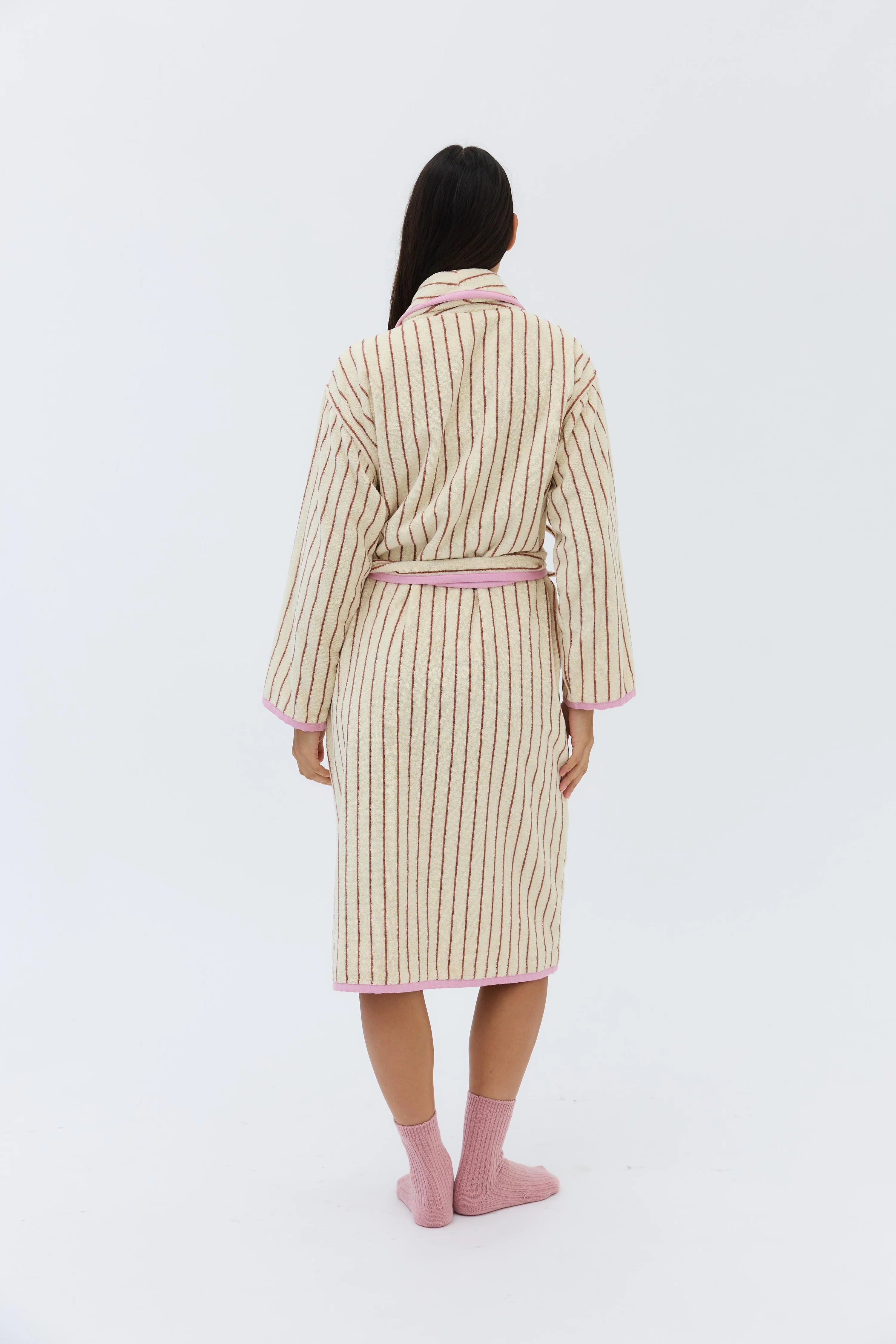K Juliet Winter Robe | Cream Stripe-4