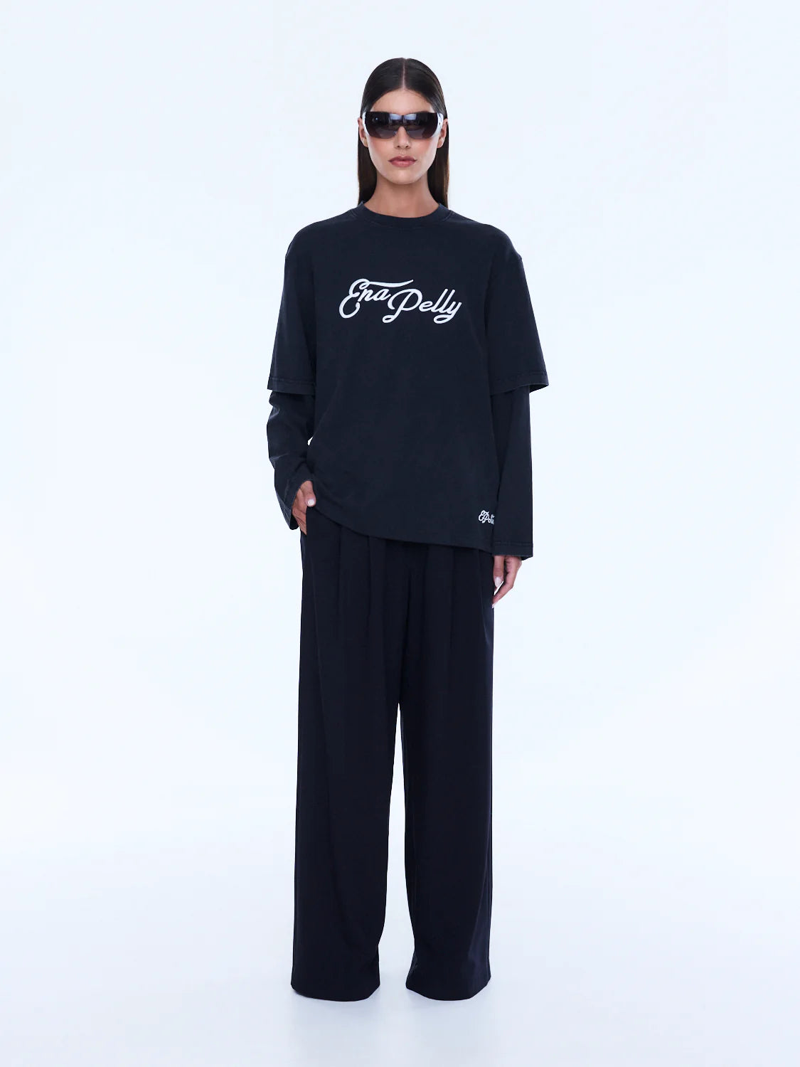 Mock Layer Long Sleeve Tee | Vintage Black