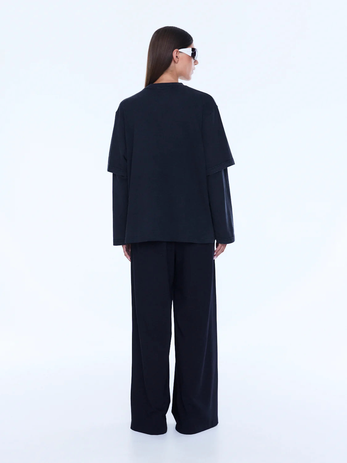 Mock Layer Long Sleeve Tee | Vintage Black-3