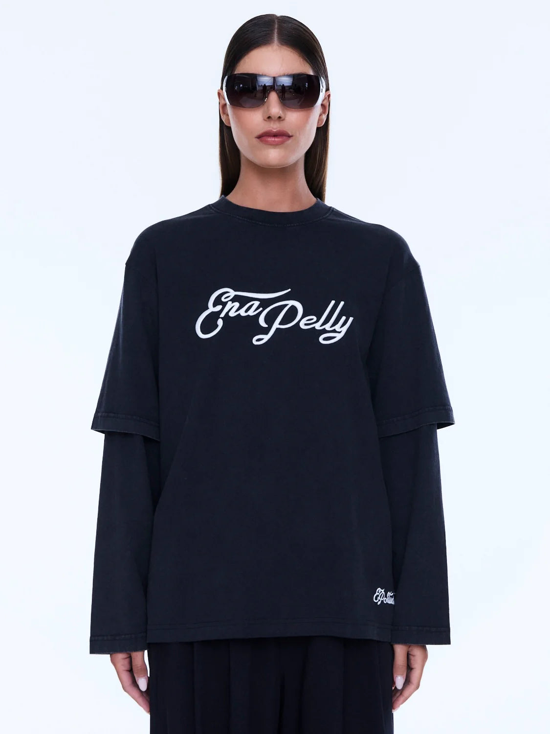 Mock Layer Long Sleeve Tee | Vintage Black-4