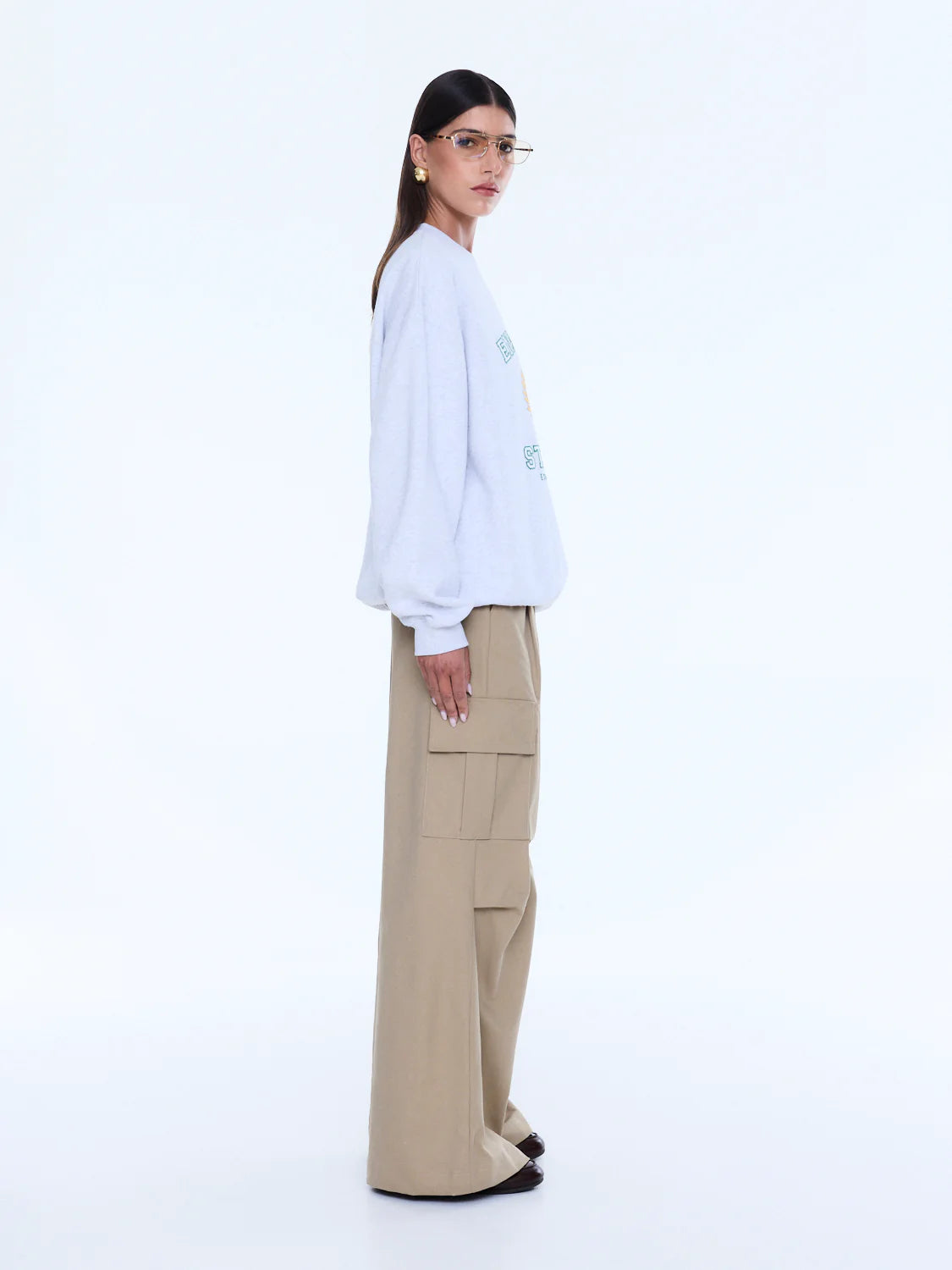 Mila Oversized Sweater | White Marle-2