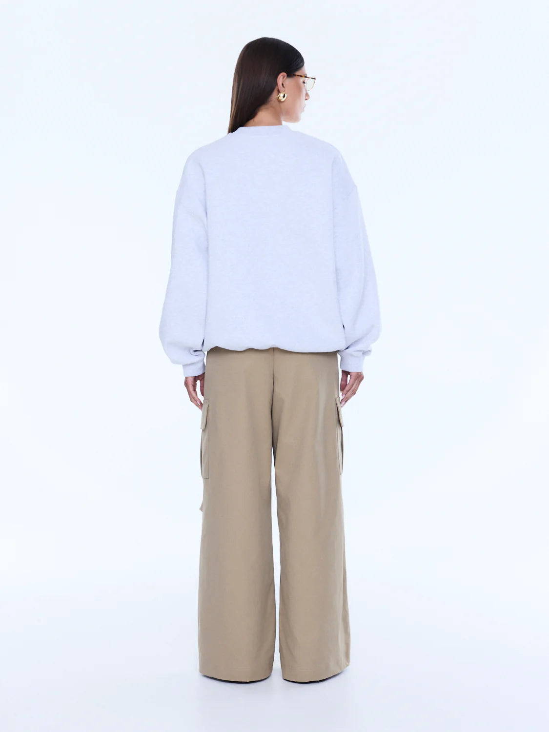 Mila Oversized Sweater | White Marle-3