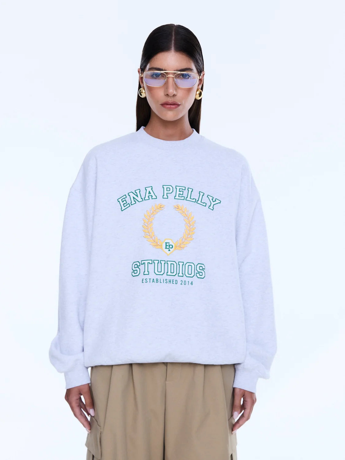 Mila Oversized Sweater | White Marle-4