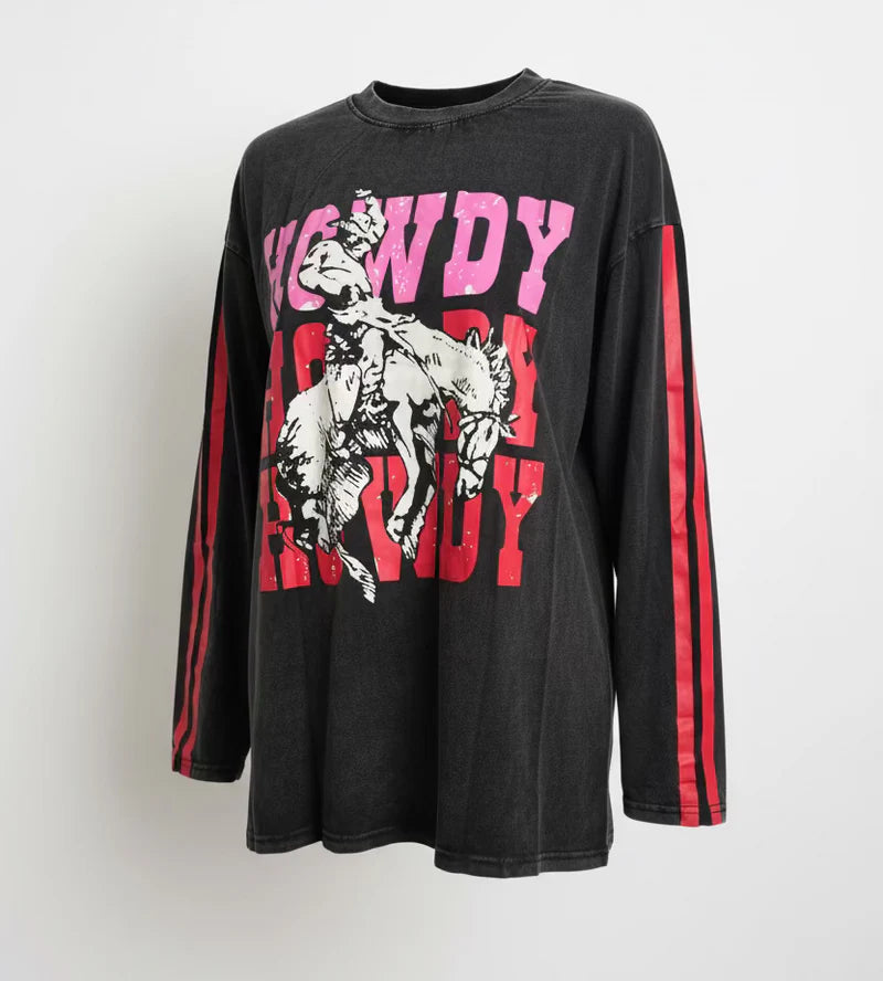 Howdy Long Sleeve | Charcoal-4