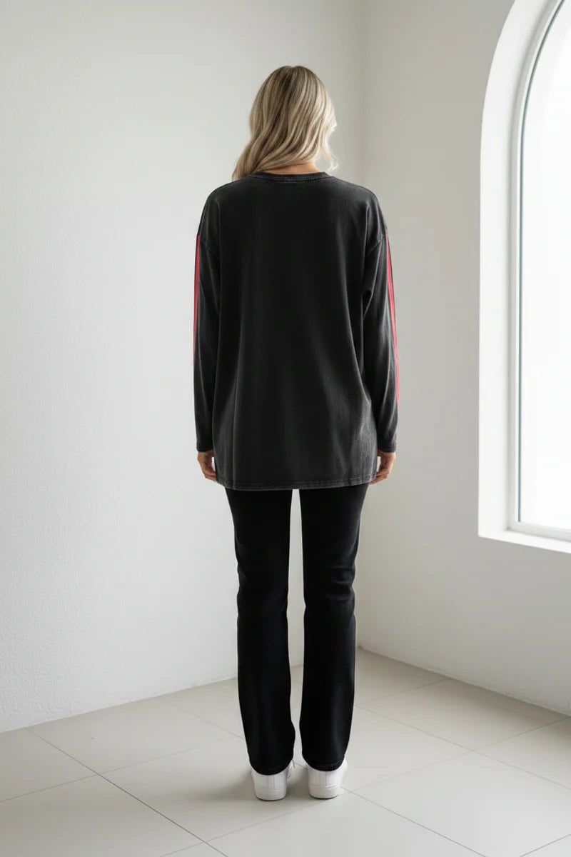 Howdy Long Sleeve | Charcoal-2