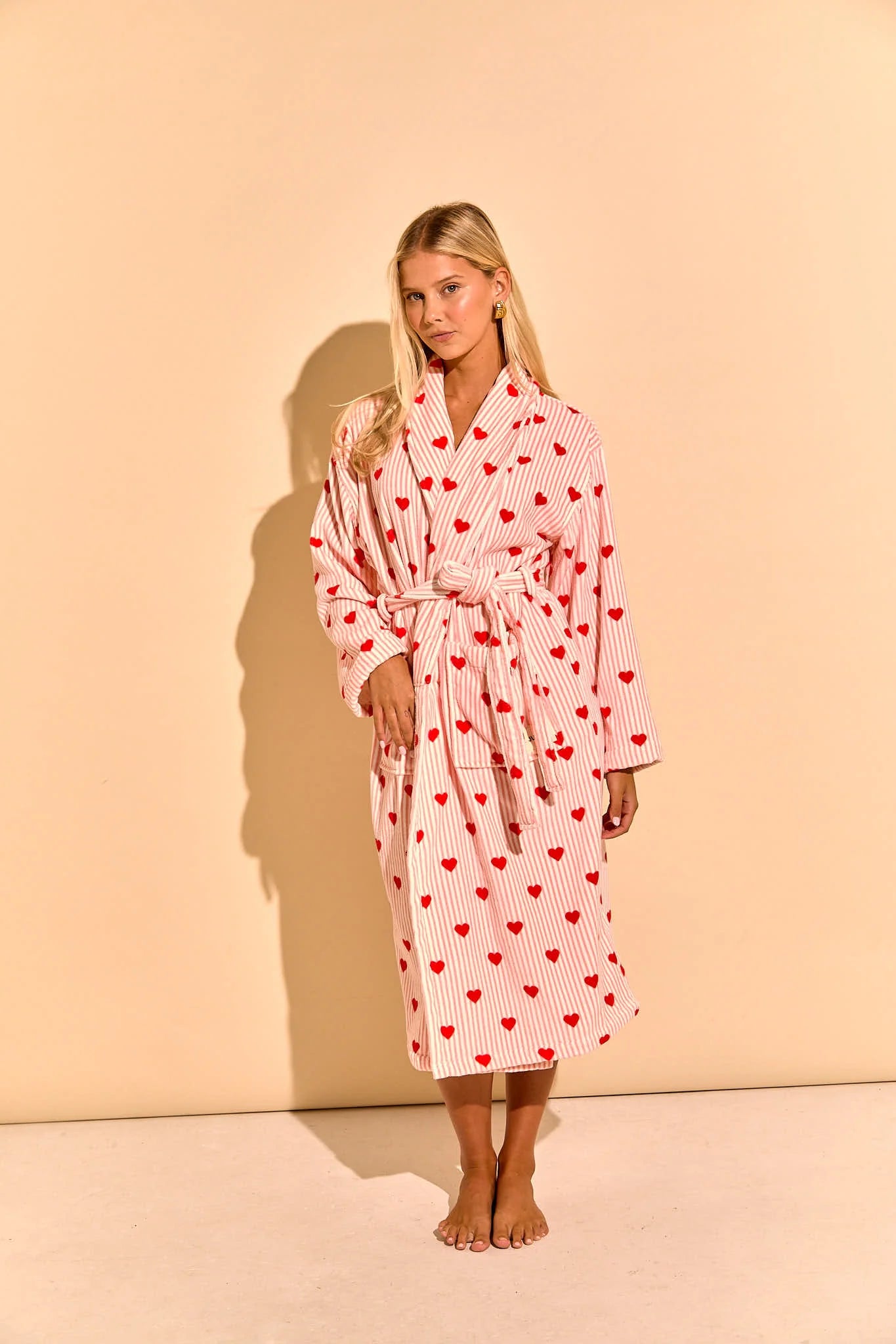 K Juliet Winter Robe | Pink Hearts-3