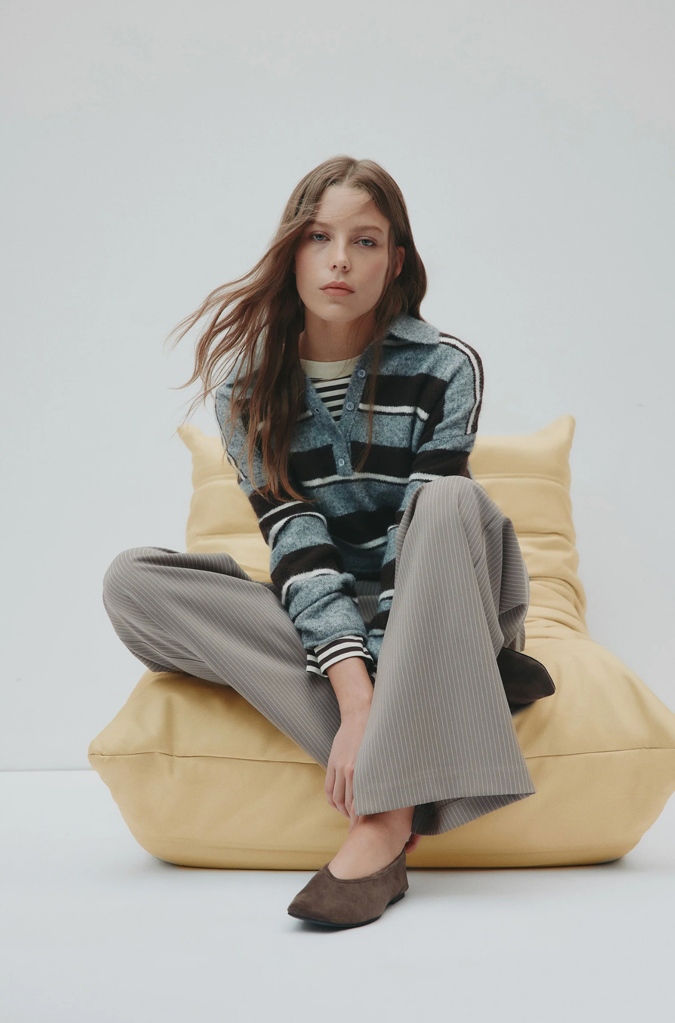 Maia Rugby Knit | Charcoal Stripe