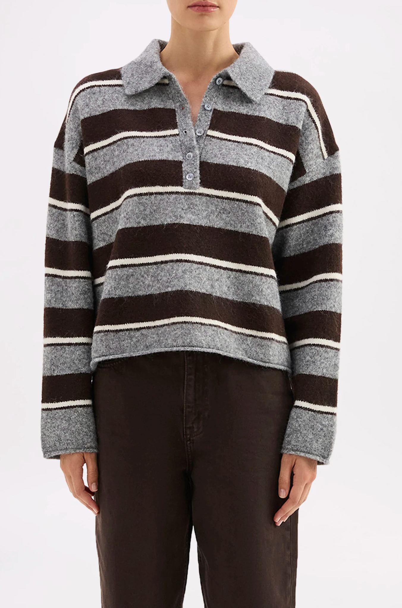 Maia Rugby Knit | Charcoal Stripe-3