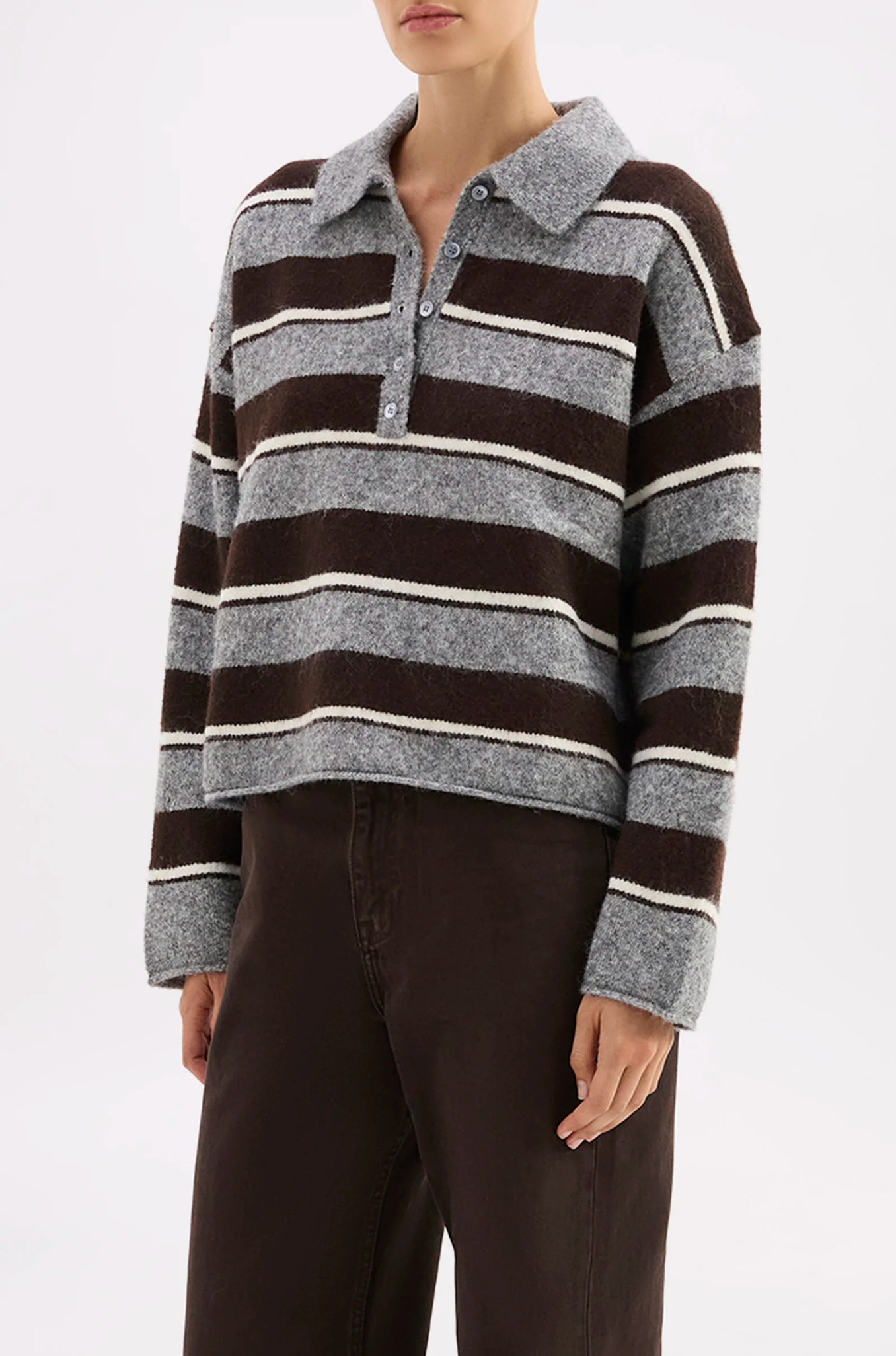 Maia Rugby Knit | Charcoal Stripe-4