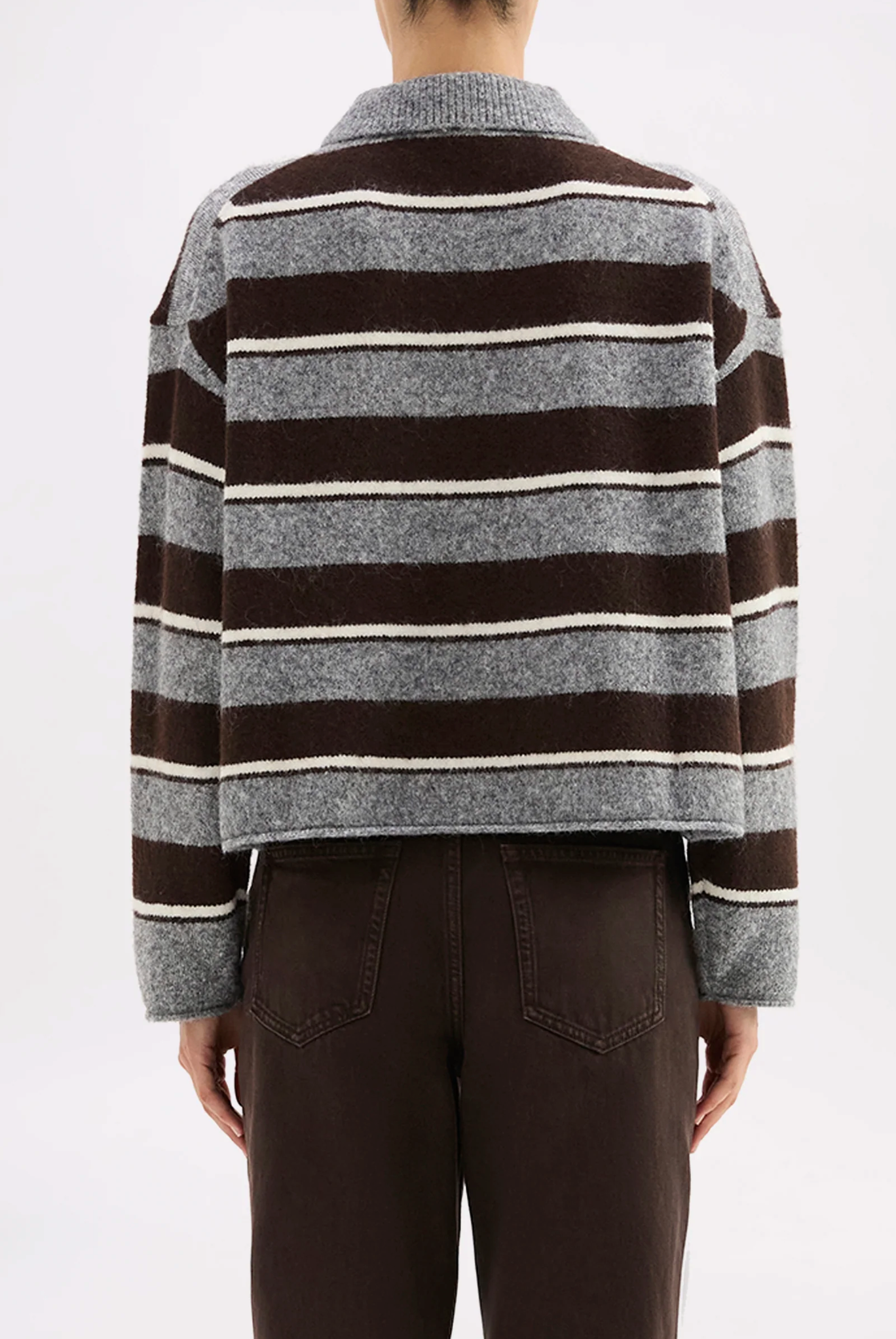 Maia Rugby Knit | Charcoal Stripe-5