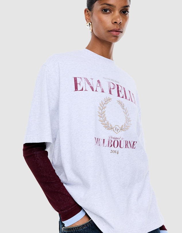 Sophia Relaxed Tee | White Marle-2