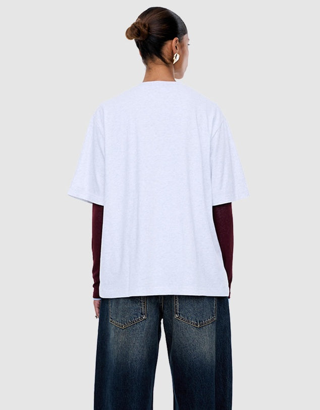 Sophia Relaxed Tee | White Marle-4