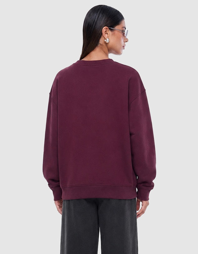 Mila Overszied Sweater | Deep Cherry-3